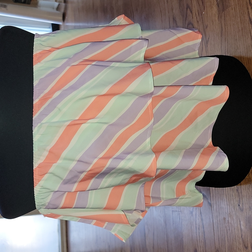 NWOT Pink Lily Off Shoulder Stripped Crop